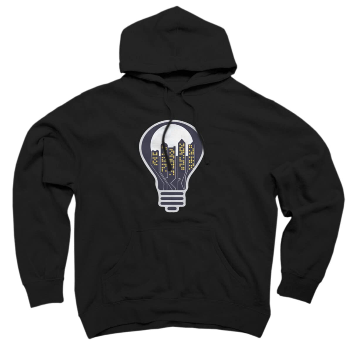 Design By Humans Unisex The Light of The Night by Galeria Pullover Hoodie - Soft Cotton Hooded Sweatshirt for Men & Women - Perfect for Casual Wear, Street Style & Night Outfits