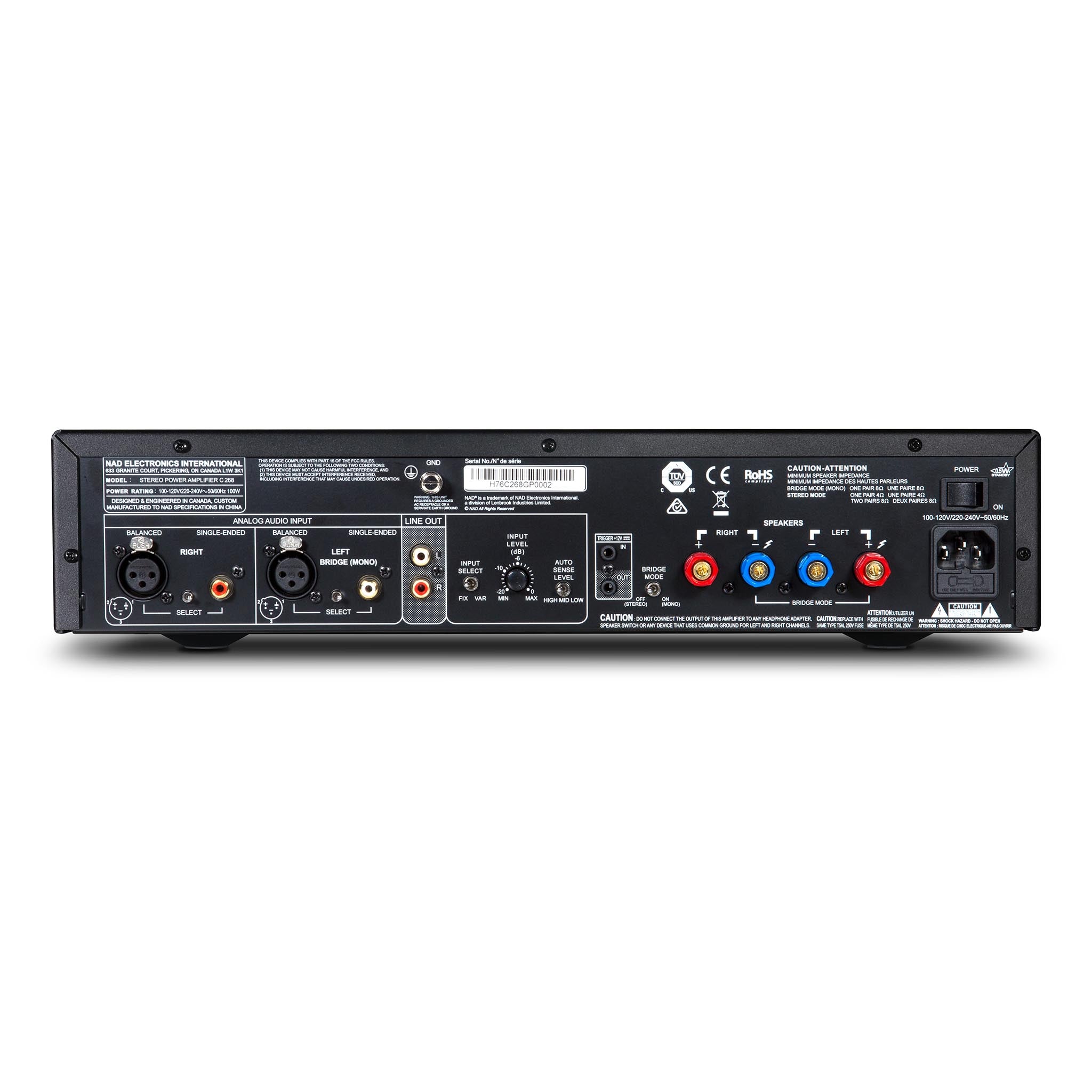 NAD C 268 Stereo Power Amplifier - High Fidelity Audio for Home Theater & Music Systems | Perfect for Audiophiles & Home Entertainment Setups