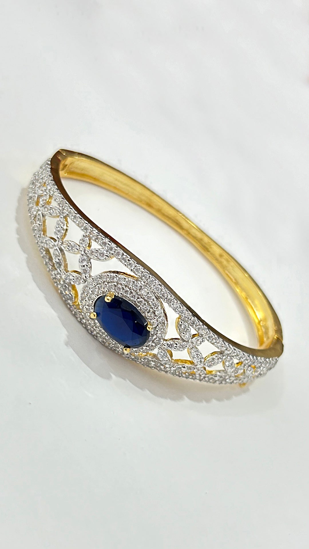 American Diamond & Semi Precious Stone Bracelet (D189) - Elegant Jewelry for Women, Perfect for Parties, Weddings & Special Occasions