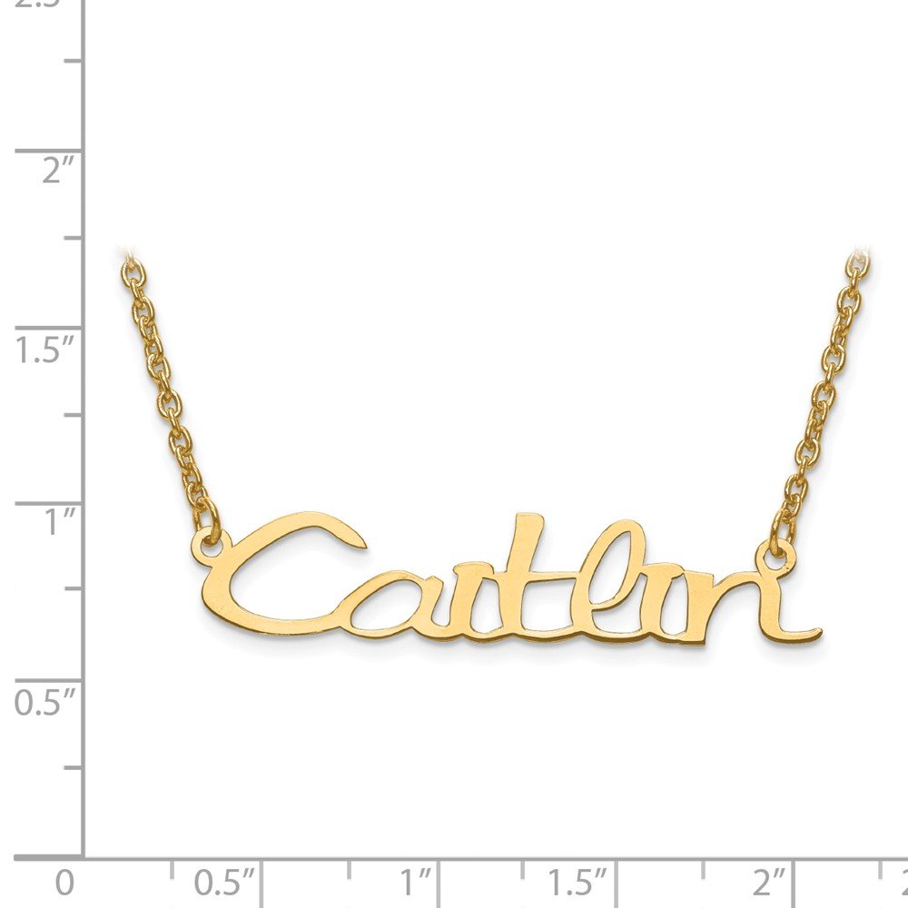 925 Sterling Silver Yellow Gold-Plated Personalized Nameplate Necklace with Lobster Clasp - Elegant Layering Jewelry for Women, Perfect for Gifts, Anniversaries & Everyday Wear