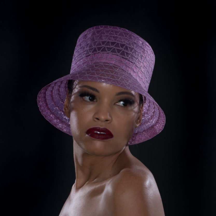 UF6023 Elegant Lavender Horse Hair Dress Hat for Women - Perfect for Weddings, Parties & Special Occasions