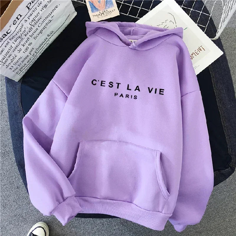 Women's Fleece Hoodies - Thick Warm Winter Pullover Sweatshirt with Long Sleeves & Hood | Casual Loose Fit Printed Tops for Women | Perfect for Outdoor Activities, Lounging & Cold Weather Fashion