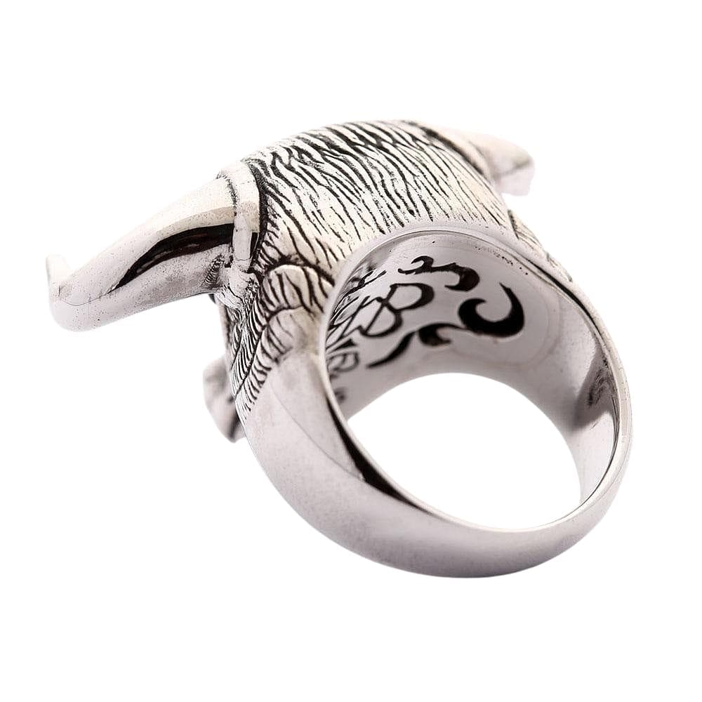 Bull Taurus Head Sterling Silver Biker Ring for Men - Heavy Duty Gothic Jewelry - Perfect for Motorcycle Riders, Bikers & Rock Fashion Enthusiasts