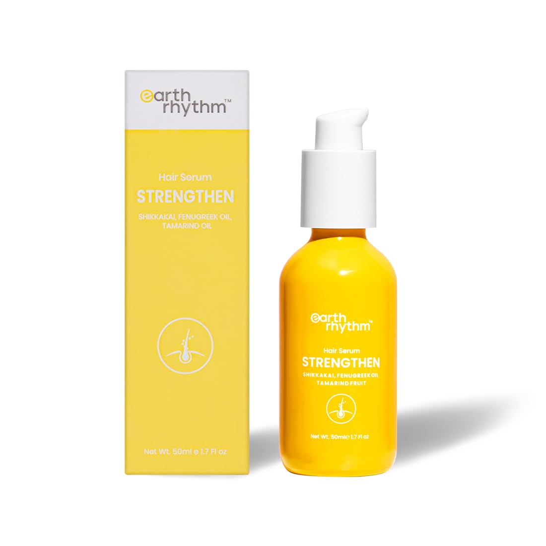 Earth Rhythm Fenugreek, Tamarind & Shikakai Hair Serum for Hair Growth & Strengthening - Reduces Hair Fall for Men & Women (50ml) - Perfect for Daily Hair Care & Scalp Nourishment