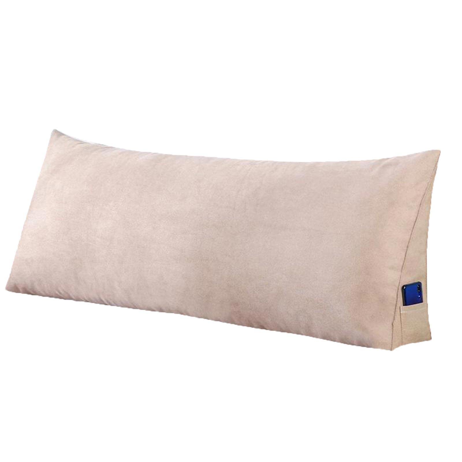 HYQW Large Triangular Reading Pillow - Wedge Bolster Backrest & Headboard Support Cushion (Khaki, 180x50x20cm) for Sitting Up in Bed - Perfect for Reading, Nursing, Watching TV & Post-Surgery Support