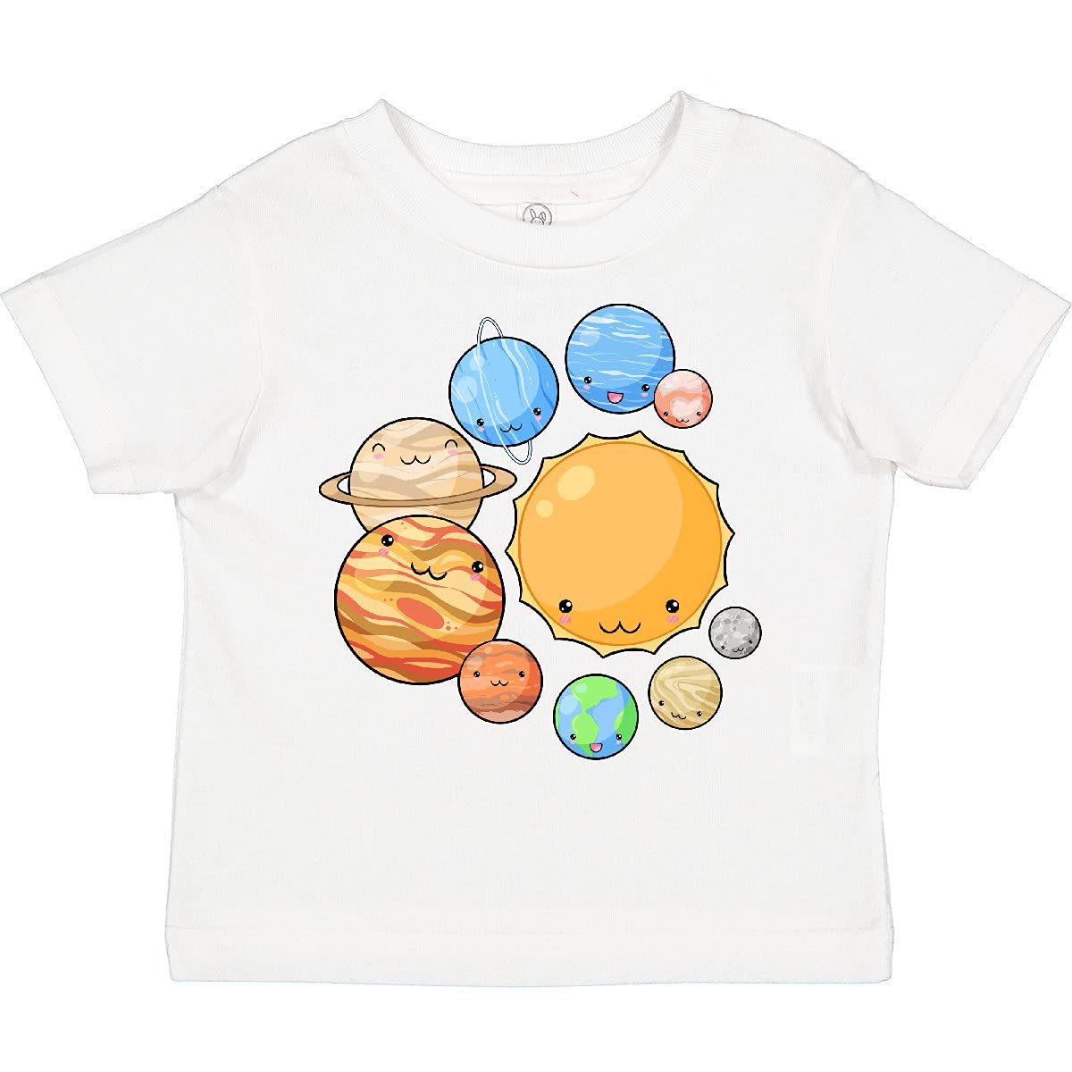 Inktastic Cute Sun and Planets Toddler T-Shirt - Space Themed Cotton Tee for Kids | Perfect for Preschool, Daycare & Astronomy Lovers