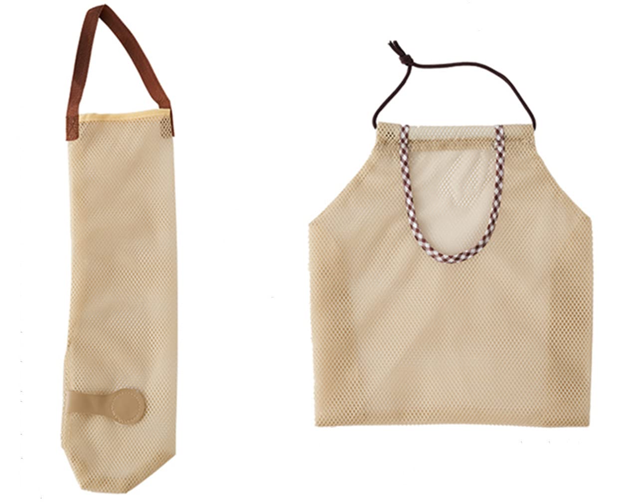 Eco-Friendly Reusable Mesh Grocery Bags for Fruits & Vegetables - Space-Saving Storage Pouch for Onion, Potato, Garlic (Pack of 2) - Perfect for Kitchen, Pantry & Farmers Market Shopping
