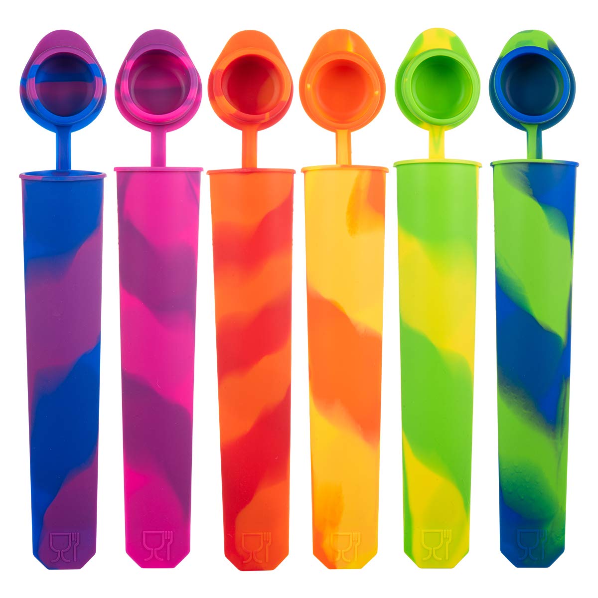 iNeibo 6-Pack Colorful Silicone Popsicle Molds - BPA-Free Food Grade Ice Pop Maker for Healthy Homemade Frozen Treats - Perfect for Summer Snacks, Kids Parties & DIY Desserts