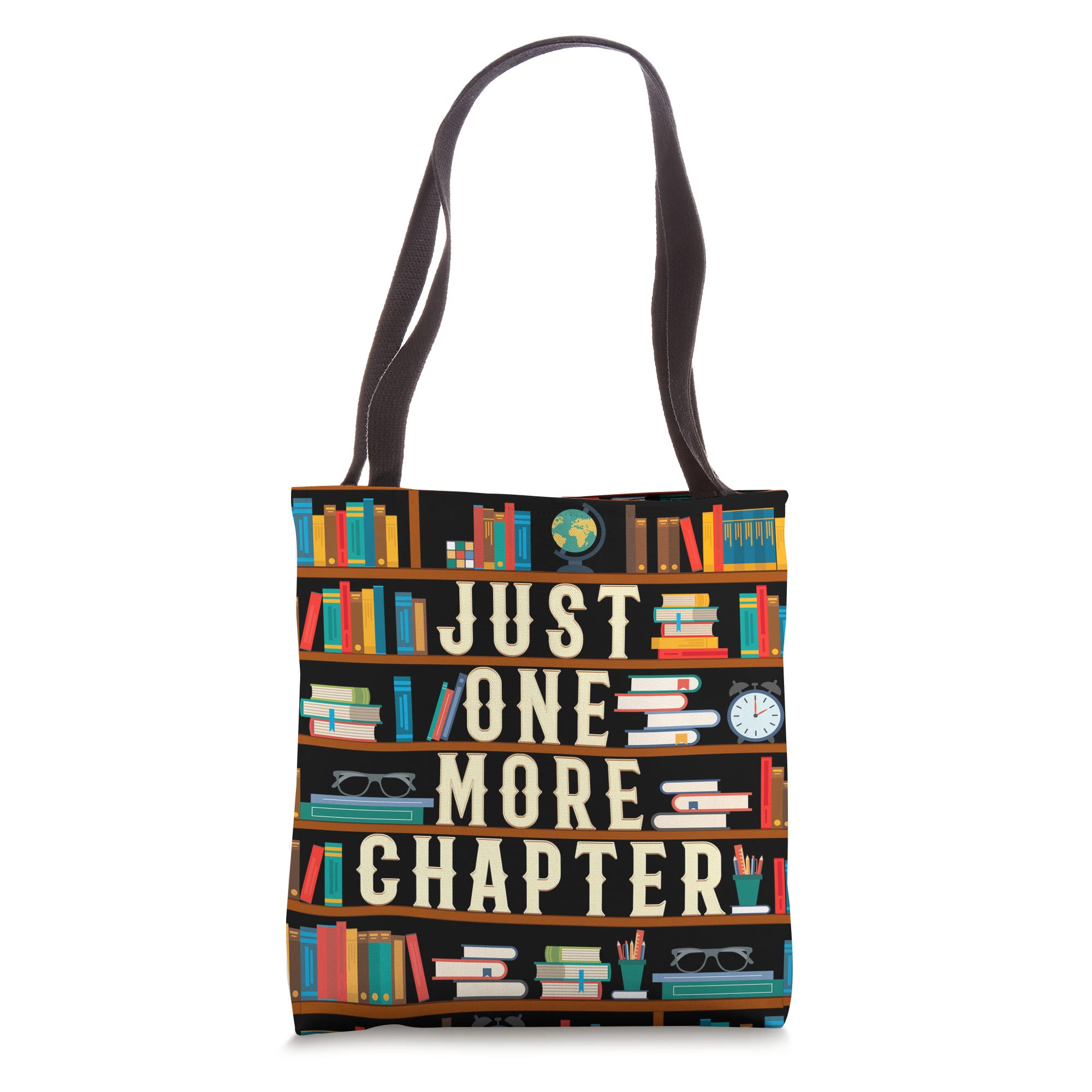 Just One More Chapter Tote Bag - Book Lover Gift for Readers, Bookworms & Bibliophiles - Perfect for Library, Bookstore & Reading Adventures
