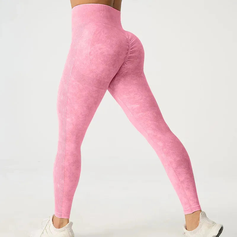 High Waisted Frosted Yoga Pants for Women - Tummy Control Workout Leggings with Hip Lifting Design, Quick Dry & Wrinkle Resistant - Perfect for Gym, Running, Pilates & Lounge Wear
