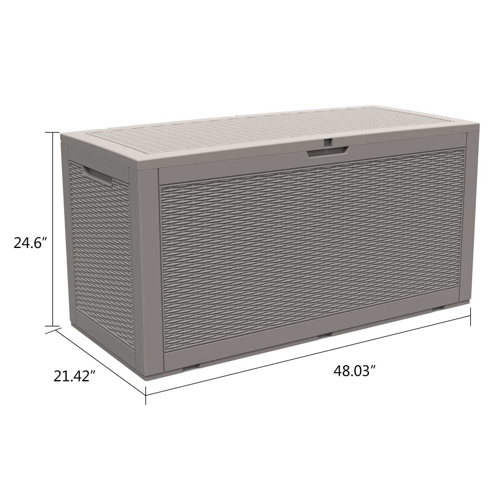 100 Gallon Waterproof Outdoor Storage Deck Box - Modern-Depo Polypropylene Garden & Pool Storage Bench for Towels, Tools & Patio Accessories - Gray - Perfect for Backyard, Porch & Poolside Organization