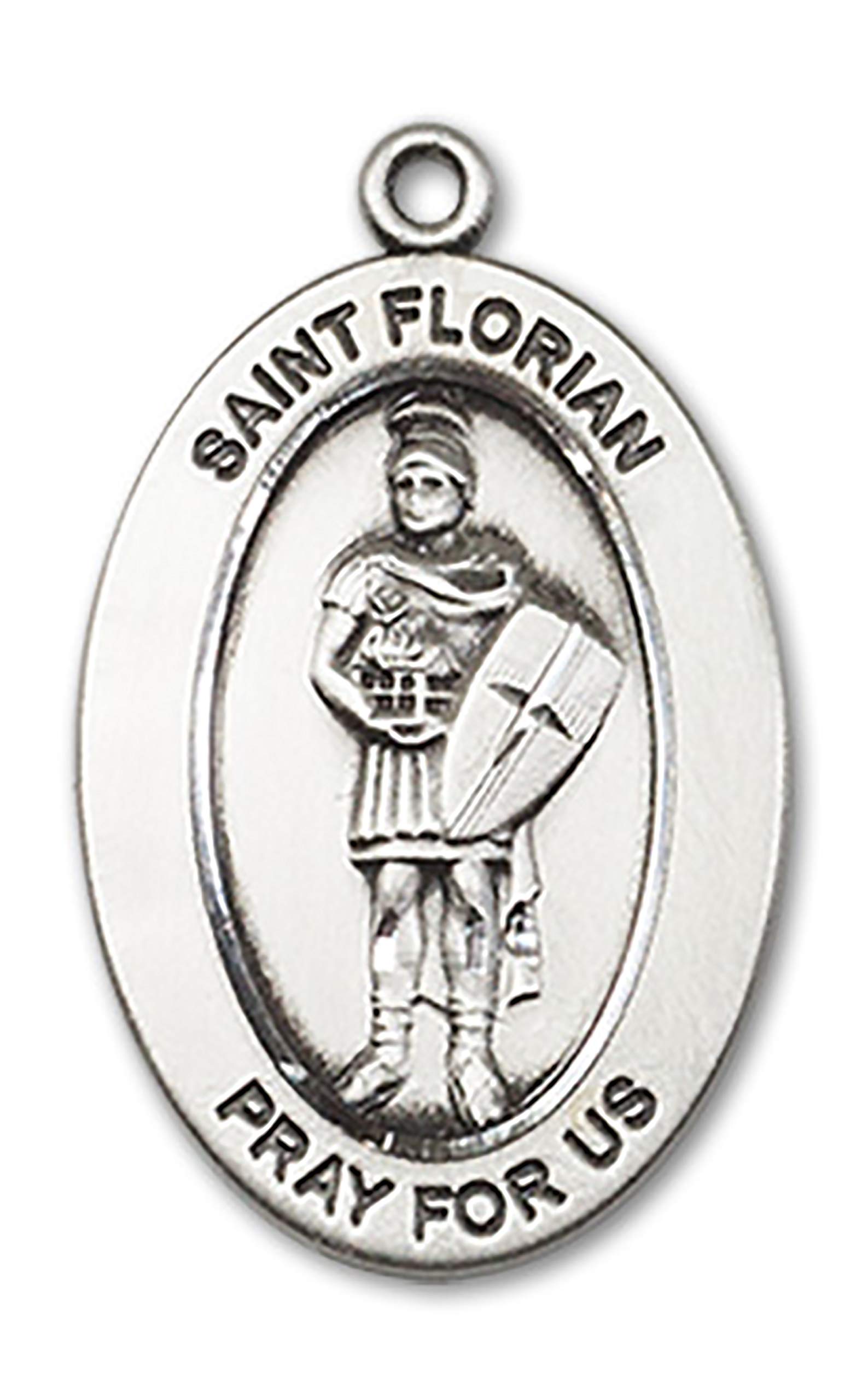 Sterling Silver Saint Medal with Stainless Steel Chain & Gift Box - Religious Jewelry for Baptism, First Communion, Confirmation & Everyday Faith Wear