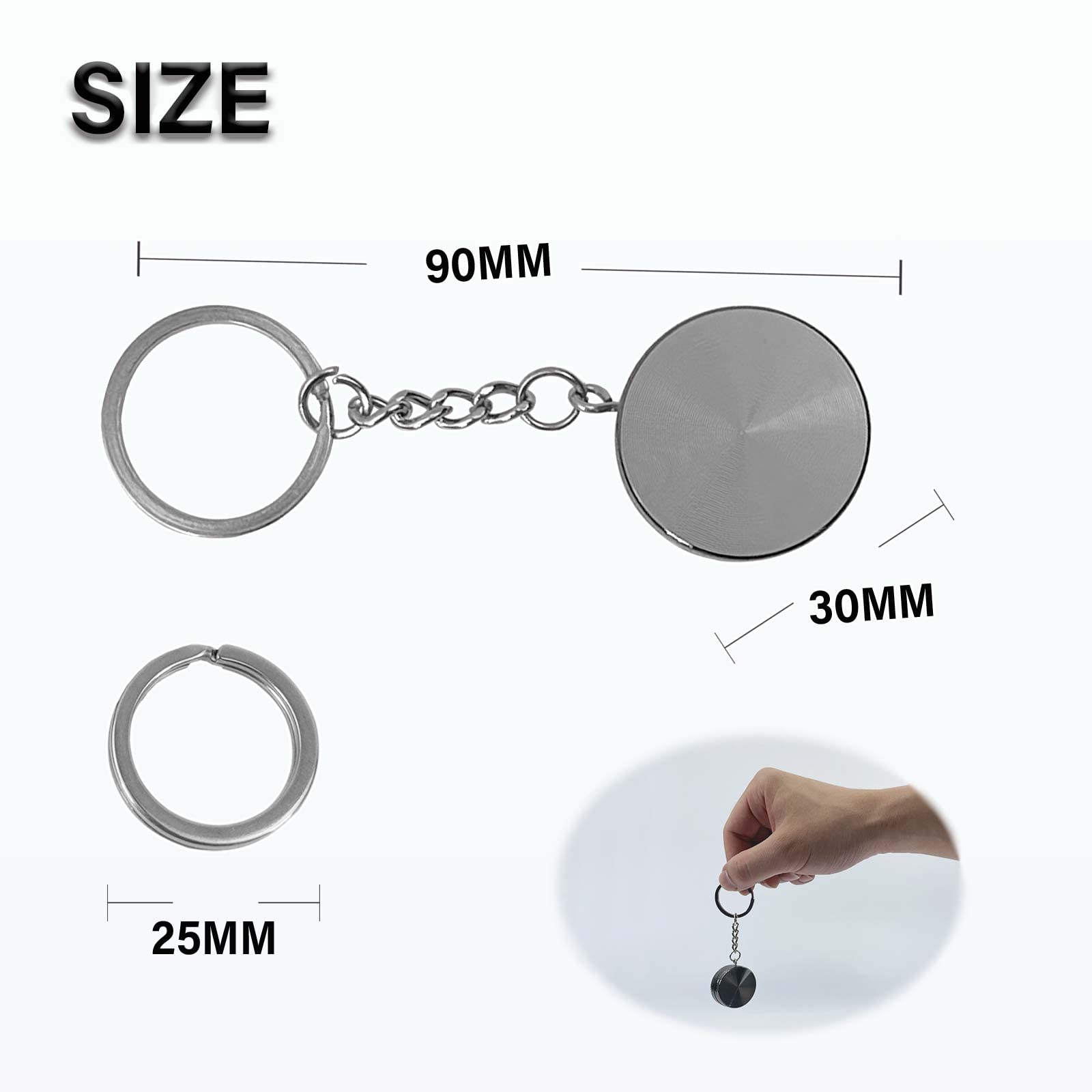 Mini Metal Spice Grinder - 1.18 Inch Portable Herb Crusher with 25mm Keychain Rings (2 Pack) - Cute Unisex Keychain Accessory for Kitchen, Camping & Travel Essentials