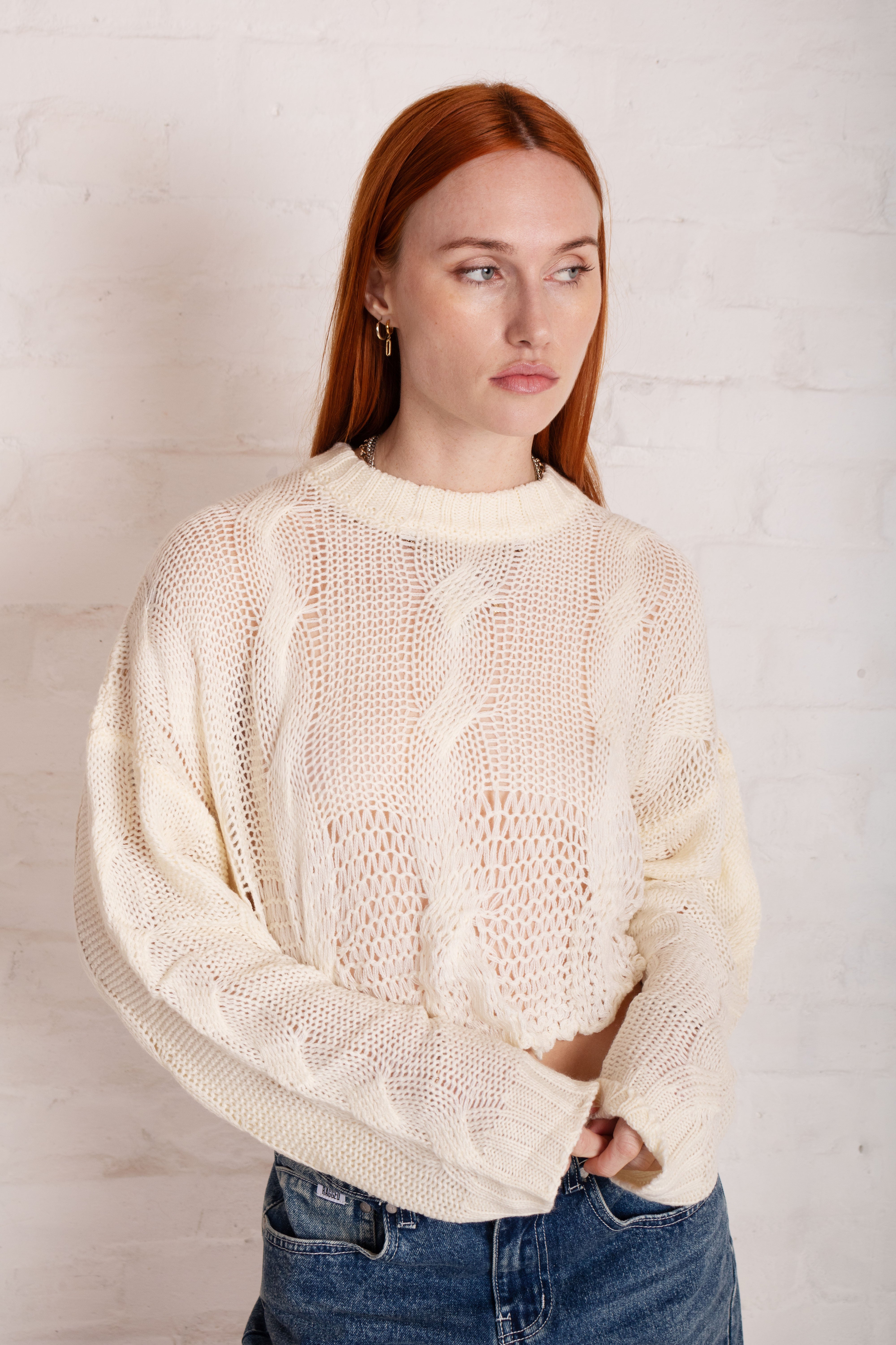 Slip Grunge Cable Knit Sweater - Women's Chunky Knit Pullover for Fall & Winter | Perfect for Casual Outfits, Coffee Dates, and Cozy Nights