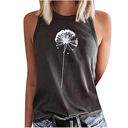 **Dandelion Print Plus Size Women's Tunic Tops - Sexy Casual Summer Tops for Women - Perfect for Beach Outings, Vacations & Everyday Wear**