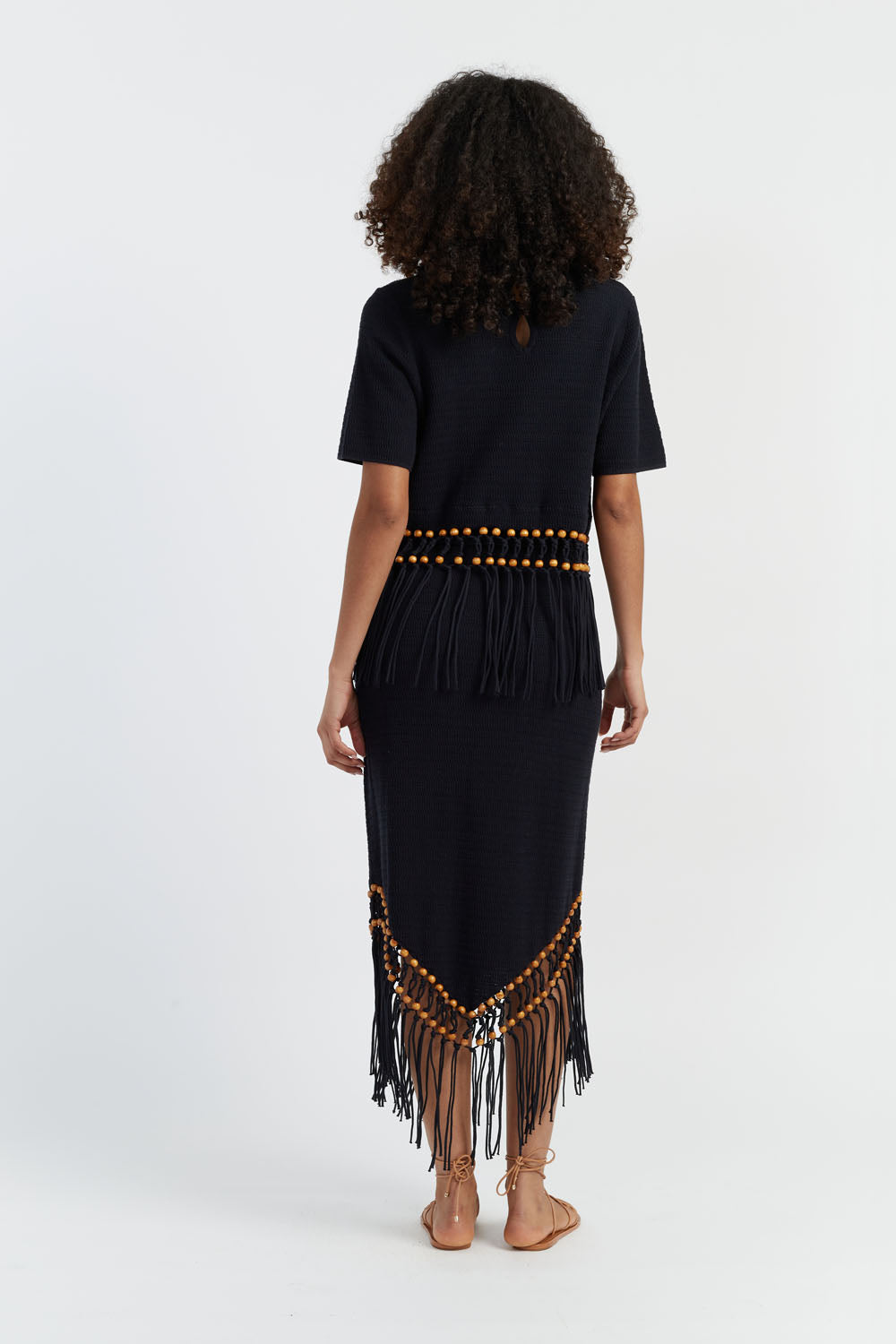 Black Laura Whitmore Beaded Top for Women - Elegant Bohemian Blouse for Party, Date Night & Special Occasions