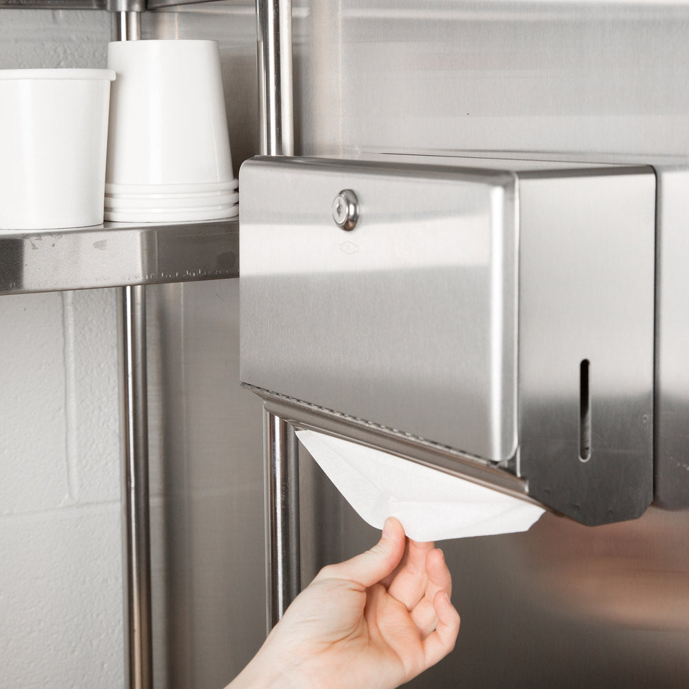 Bobrick B26212 ClassicSeries Paper Towel Dispenser with Tumbler Lock - Surface Mounted Satin Stainless Steel - Ideal for Restrooms, Kitchens & Commercial Spaces
