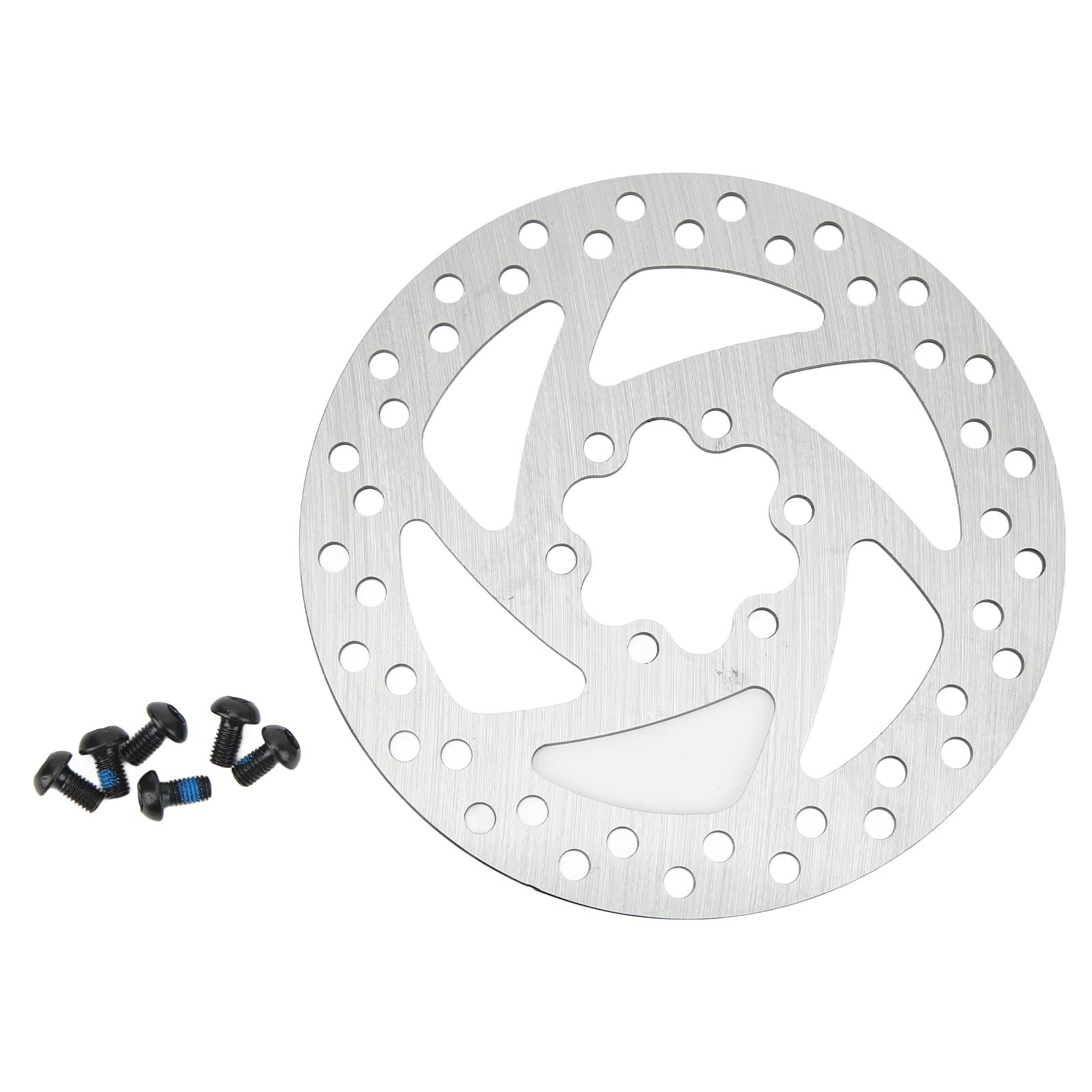 5.5 Inch Stainless Steel Electric Scooter Brake Disc - 6 Hole Mini Round Brake Rotor with 6 Screws | Replacement Part for Electric Scooters & Bikes | Perfect for Urban Commuting & Last-Mile Transportation