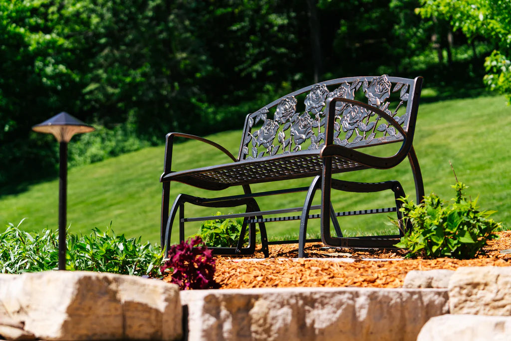 Outdoor Rose Glider Bench - Comfortable Patio Swing for Garden, Porch, and Backyard Relaxation | Perfect for Reading, Lounging, and Enjoying Nature