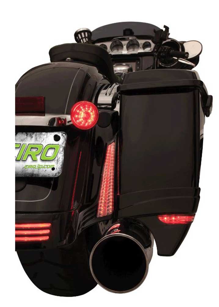 14-Up Harley Street Glide & Road Glide LED Filler Panel Lights - Ciro 40023 Black | Motorcycle Customization & Night Riding Safety