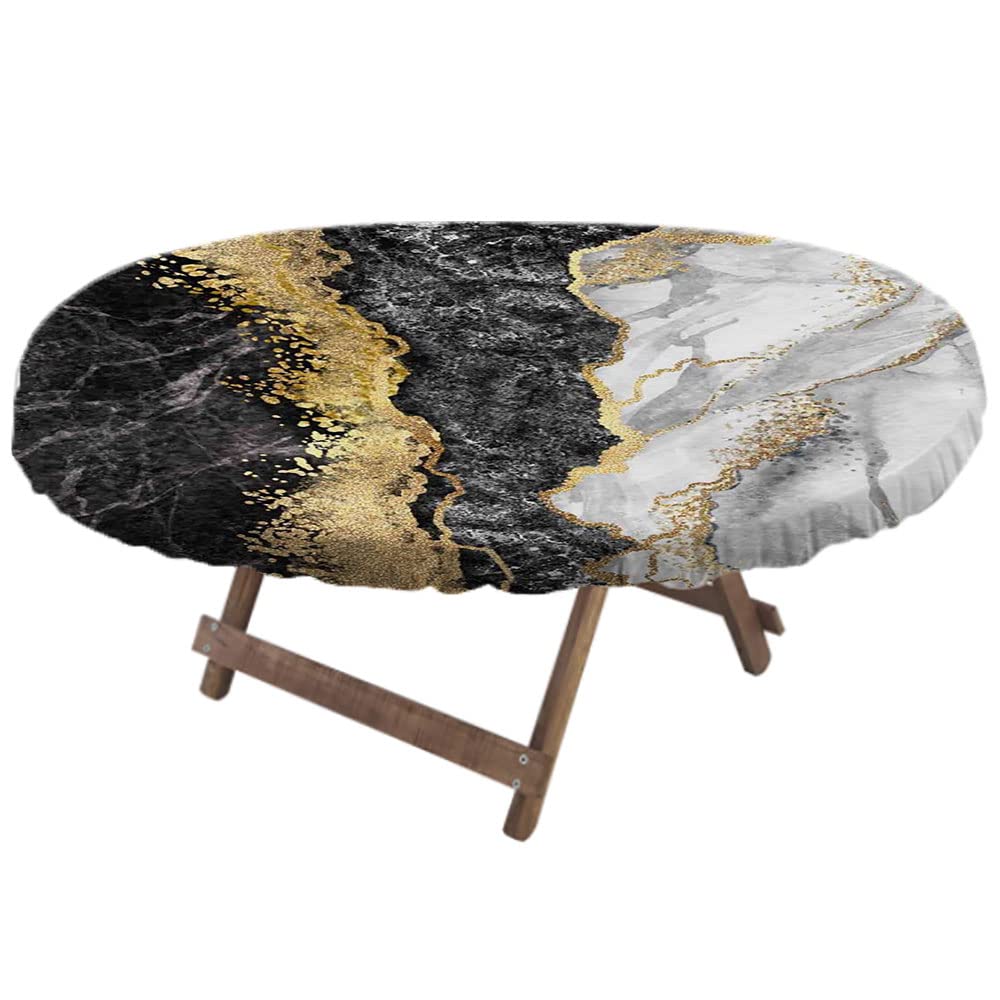 Elegant Marble Oval Tablecloth for 42 x 60 Inch Tables - Waterproof & Wrinkle-Resistant for Indoor Dining, Outdoor Patio & Festival Decor - Perfect for Dinner Parties, Weddings & Holiday Gatherings