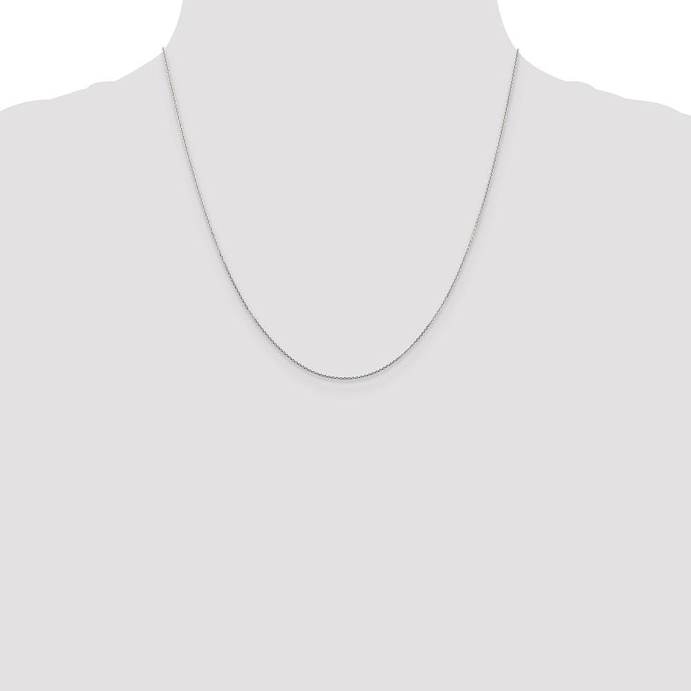 10K White Gold Diamond Cut Cable Chain Necklace for Women - Elegant Gift