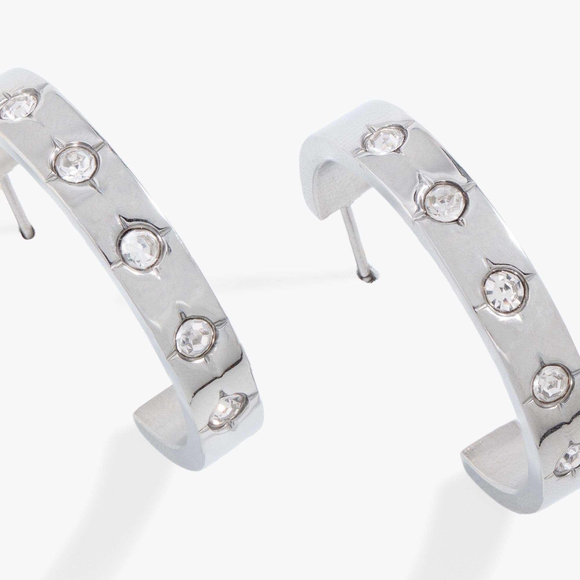 Elegant Crystal Accent Hoop Earrings for Women - Sparkling Fashion Jewelry Gift for Party, Wedding & Everyday Wear