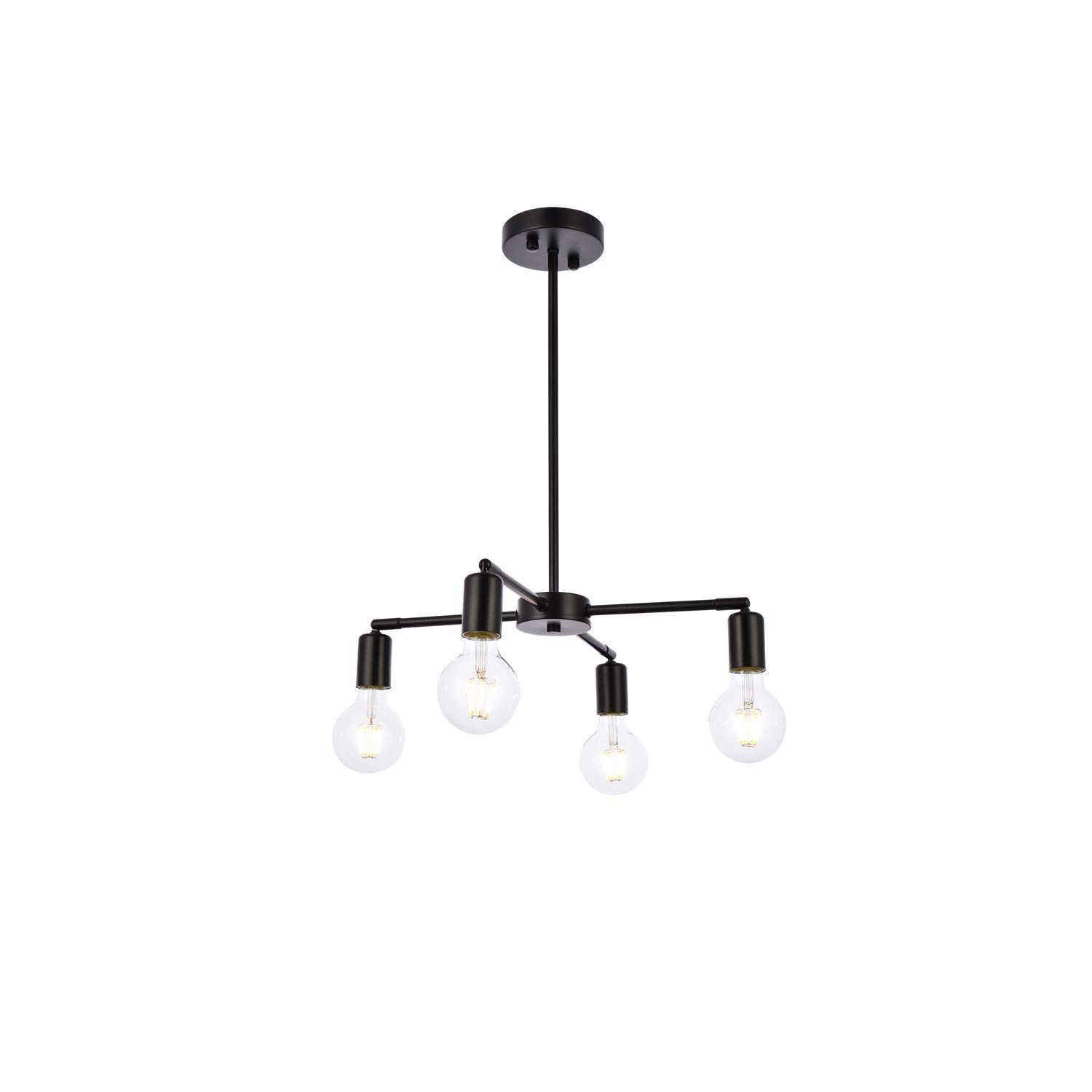 Modern 4-Light Black Pendant Lighting Fixture for Dining Room, Kitchen Island, or Entryway - Elegant Cairo Design