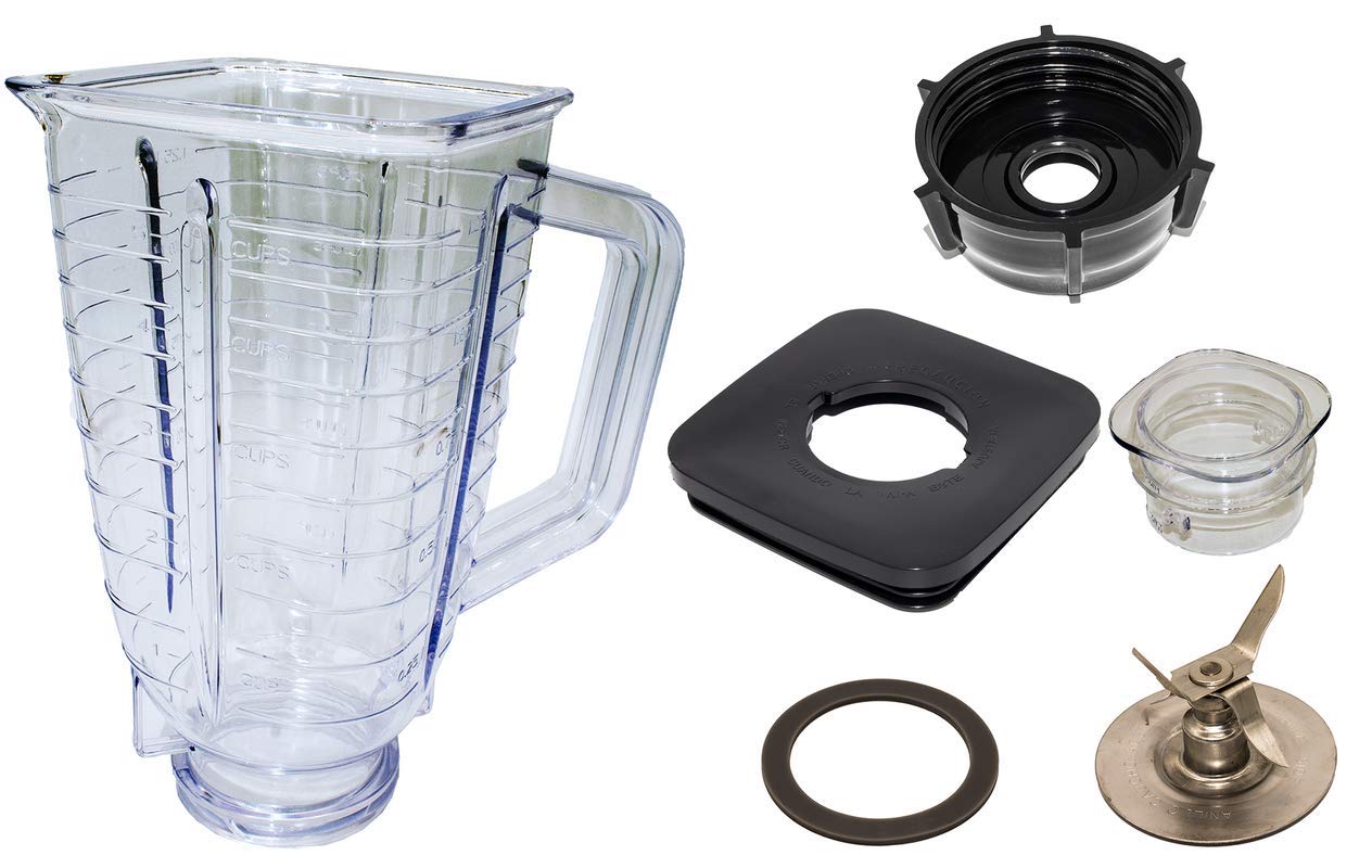 Oster Blender Replacement 40oz (5 Cup) Square Top Plastic Jar - Compatible with Oster & Osterizer Blenders - Complete Refresh Kit for Smoothies, Shakes & Food Prep