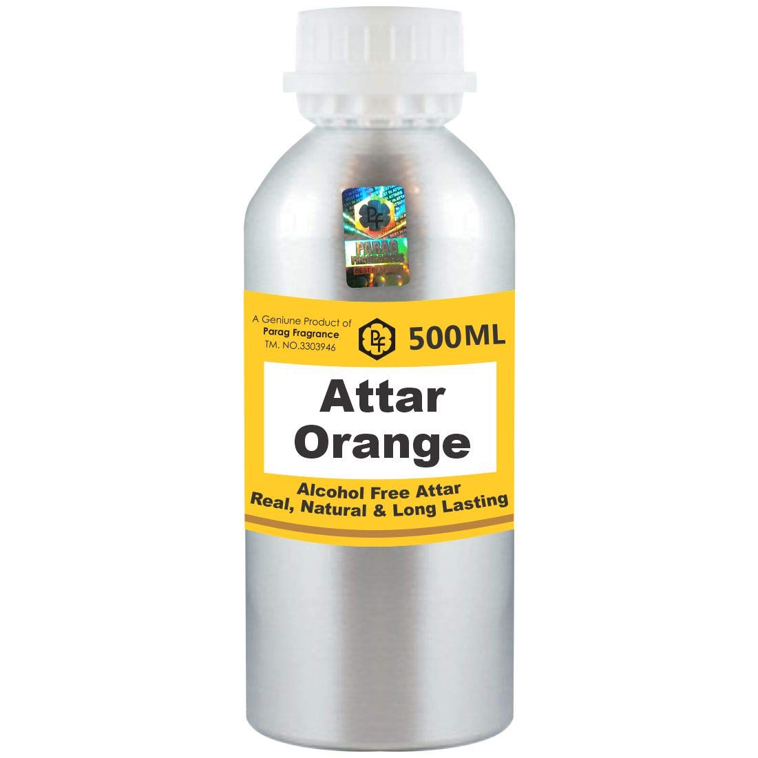Premium Parag Fragrances Orange Attar 500ml - Alcohol-Free Long Lasting Perfume Oil for Men & Women | Natural Scent for Daily Wear, Special Occasions & Religious Ceremonies | Itra | Fragrance Oil | Wholesale Pack
