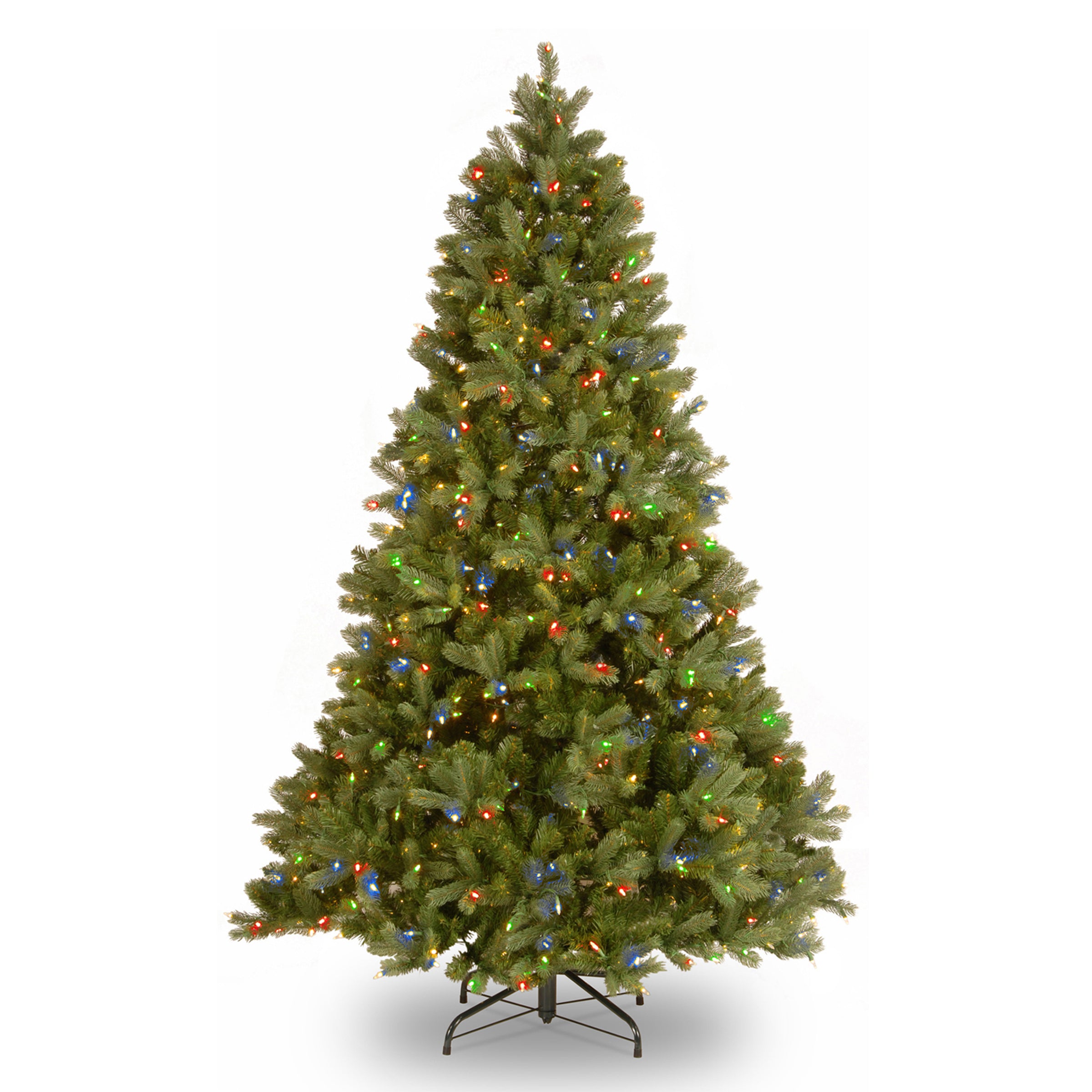 7.5 ft Pre-Lit Artificial Bayberry Spruce Christmas Tree with PowerConnect Multicolor LED Lights - Perfect for Holiday Home Decor, Office, and Party Decoration
