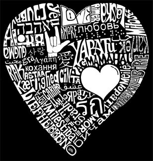 LA POP ART Word Art Large Tote Bag - Love in 44 Languages | Black Canvas Shopper Bag for Women | Perfect for Grocery Shopping, Beach Trips & Daily Use