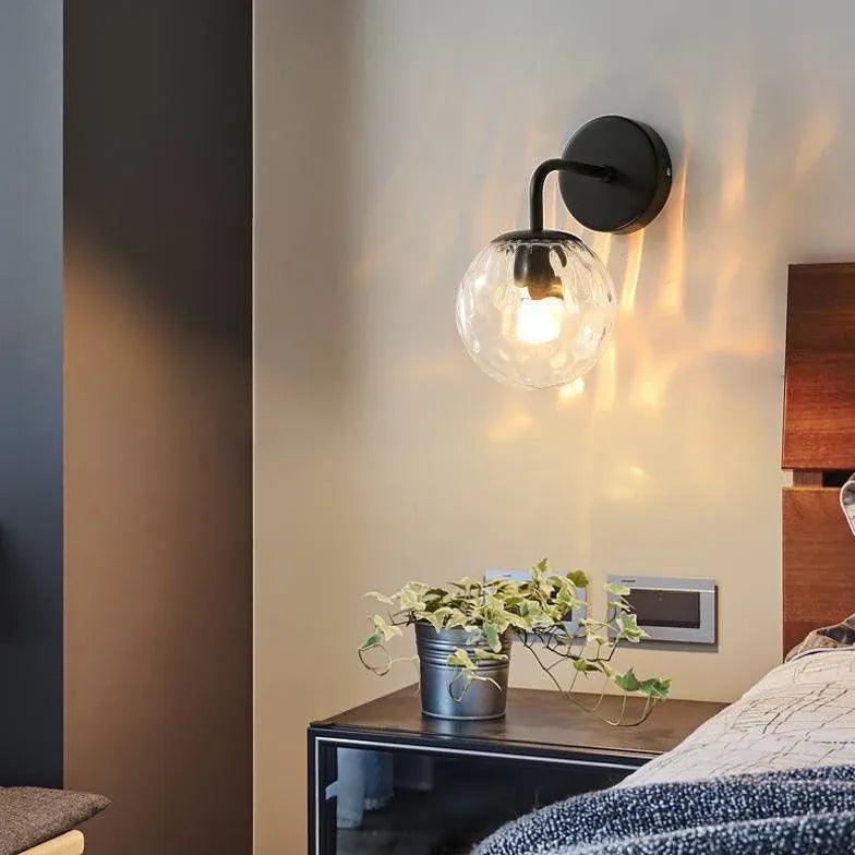 Clear Glass Sphere Wall Lights for Bedroom - Modern LED Night Light for Home Decor, Nursery, Living Room & Hallway