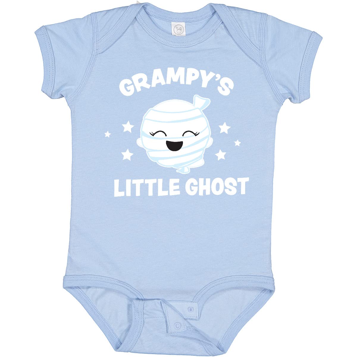 Inktastic Cute Grampy's Little Ghost with Stars Baby Bodysuit - Soft Cotton Onesie for Newborns & Infants - Perfect for Halloween, Family Photos & Everyday Wear