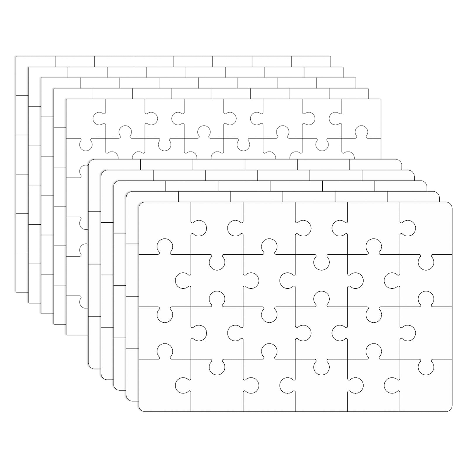 Bekecidi 10-Pack Sublimation Puzzle Blanks - DIY Paintable & Customizable Puzzle Sheets (2 Sizes) for Crafting, Gifts & Home Decor