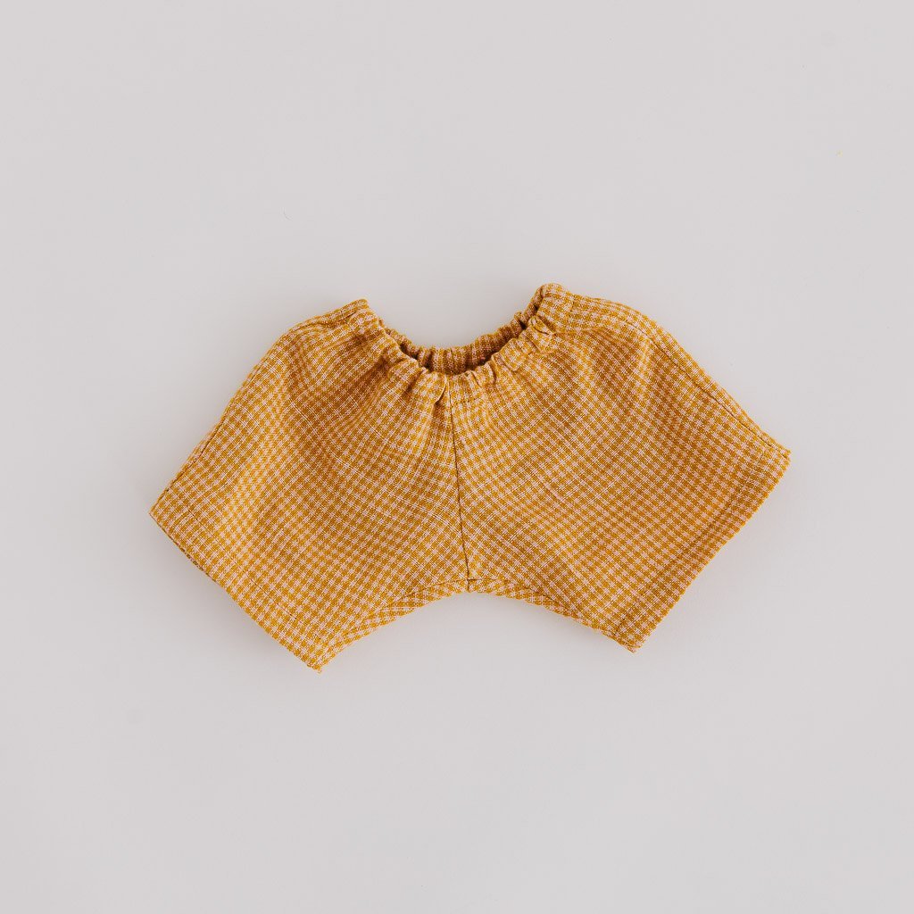 Mustard/Mauve Linen Check Dolls Shorts - Vintage High Waisted Summer Shorts for Women - Perfect for Beach, Picnic & Casual Outings