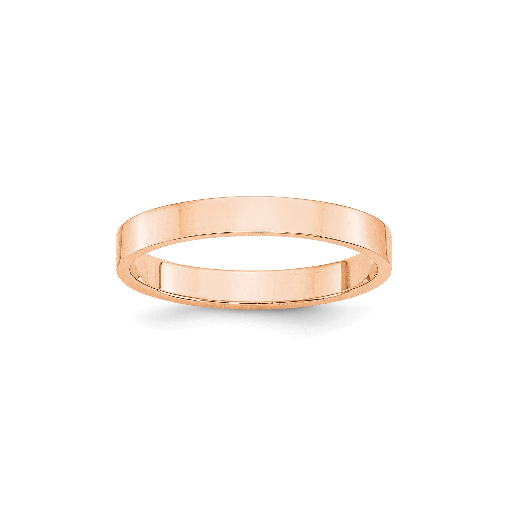10K Rose Gold 3mm LTW Flat Band Ring - Size 7 Wedding Band for Women, Durable & Hypoallergenic - Perfect for Everyday Wear, Anniversary Gifts & Bridal Jewelry