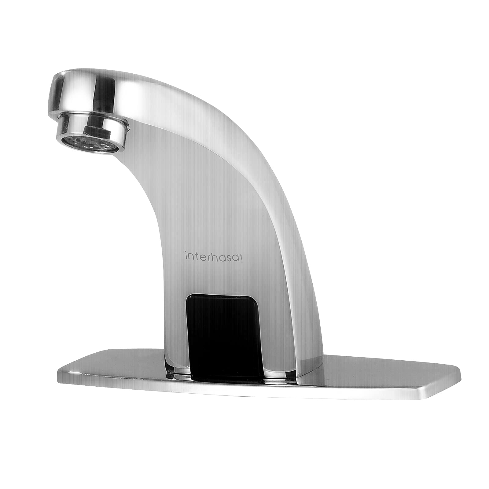 Chrome Automatic Touchless Bathroom Faucet - Hands Free Sensor Sink Faucet with Control Box & Hole Cover Plate (IT-202) - Ideal for Modern Homes, Public Restrooms & Water-Saving Applications