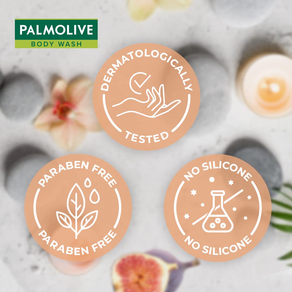 Palmolive Luminous Oil Rejuvenating Body Wash - 250ml | 100% Natural Fig Oil & White Orchid Extracts for Soft, Radiant Skin | PH Balanced | Paraben & Silicone Free | Hydrating & Nourishing for Daily Shower & Spa Experience