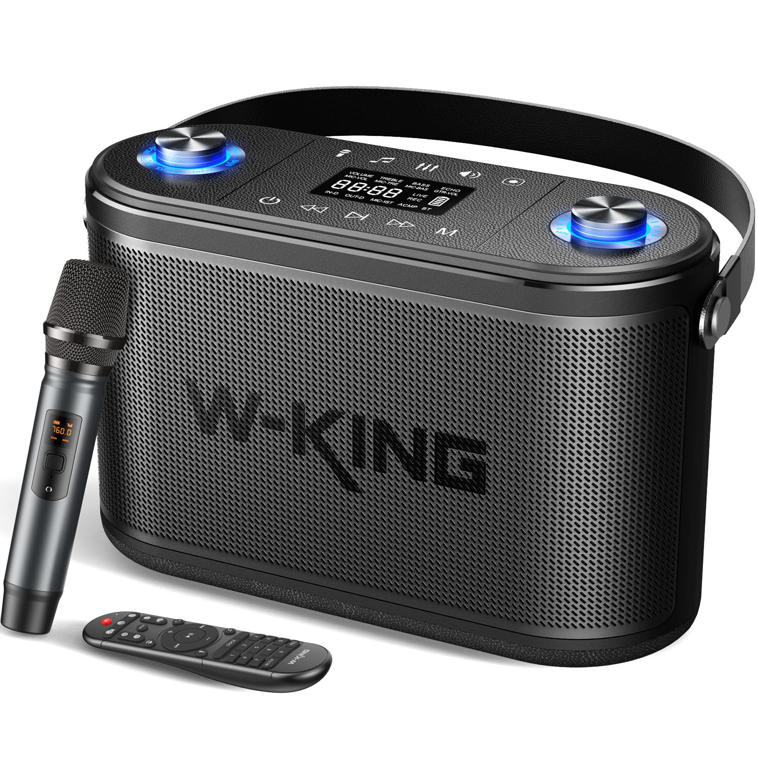 W-KING 240W Peak Bluetooth Speaker with Huge Bass - 2.1CH 3-Way Portable Wireless Speaker, Adjustable Bass & Treble, Guitar Port, UHF Mic, Live Monitoring - Perfect for Outdoor Parties, Camping & Home Entertainment