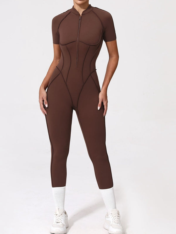 ZASUWA Women's Sexy Backless Zipper Scrunch Bum Jumpsuit - Stretchy Bodycon Romper for Clubwear, Night Out & Date Night