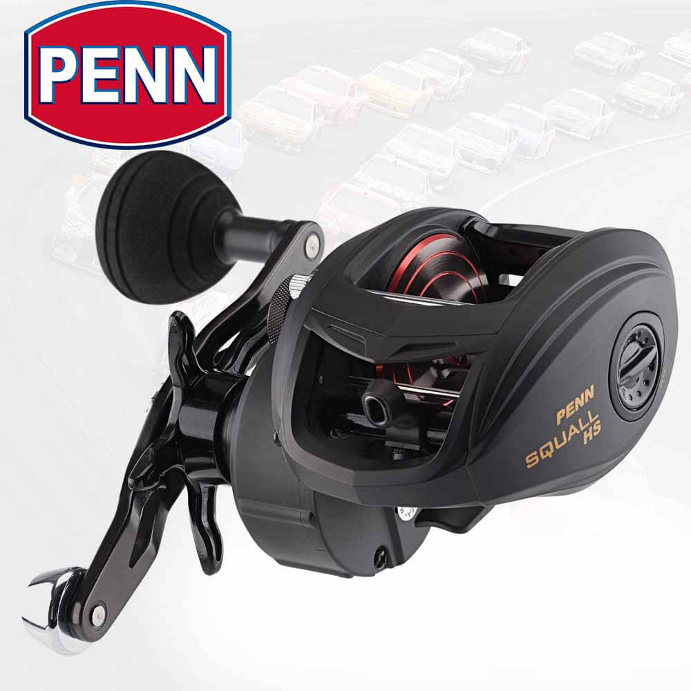 Penn Squall High Speed Low Profile Baitcasting Reel - Lightweight Fishing Reel for Bass, Walleye & Saltwater - Perfect for Casting, Trolling & Freshwater Fishing