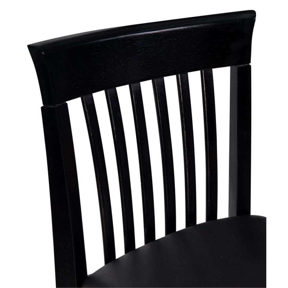 Home Square 30-Inch Black Wood Bar Stools Set of 2 - Modern Kitchen Island & Counter Height Stools for Dining & Breakfast Nook