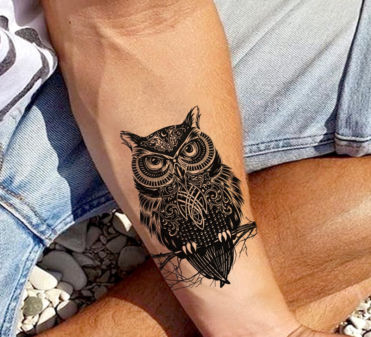 Waterproof Temporary Tattoo Stickers for Men & Women - 3D Realistic Flowers, Butterflies, Stars, Wolves & Armband Designs (21x15cm) | Perfect for Parties, Halloween Costumes & Body Art