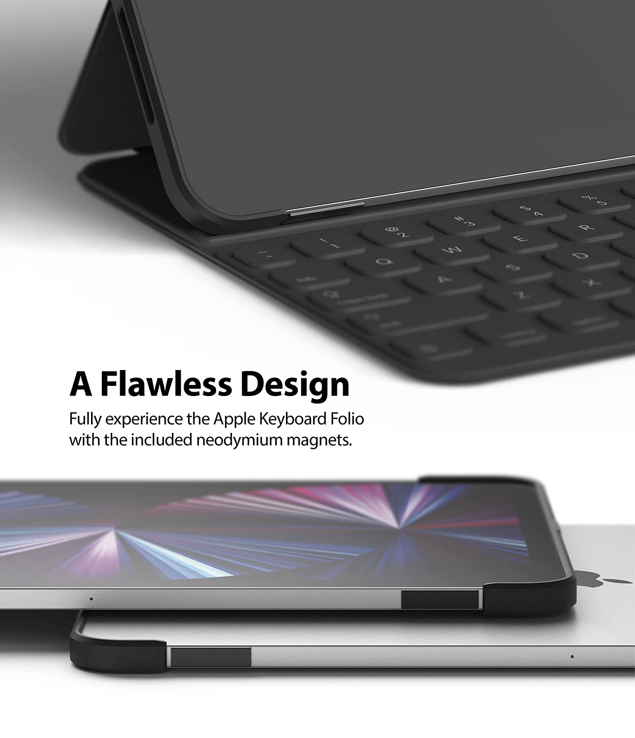 Ringke Frame Shield iPad Pro 11 Case (2021 3rd Gen 11-inch) - Matte Black Keyboard Cover | Perfect for Work, Travel & Home Office Use