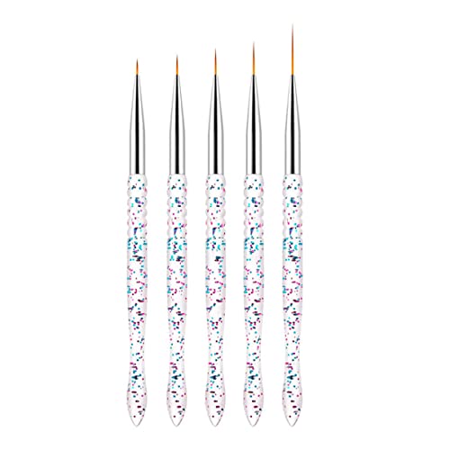 FRCOLOR 5-Piece Nail Art Brush Set - Dotting Pen, Liner Brushes & Design Tools for Professional Nail Art | Perfect for Salon, Home Manicures & DIY Nail Designs