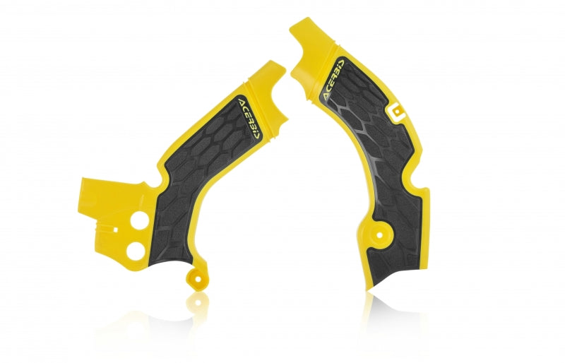 Acerbis X Grip Frame Guards for 2008-2017 Suzuki RMZ450 - Yellow/Black - Durable Motorcycle Protection for Off-Road Racing & Trail Riding