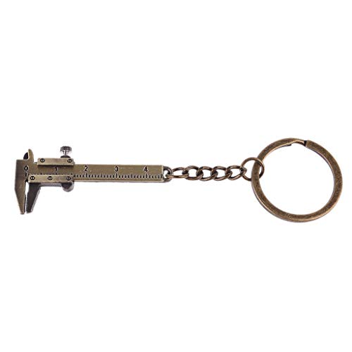 Precision Mini Vernier Caliper Keychain - Portable Alloy Slide Ruler Gauge Tool for Jewelry Making, DIY Crafts & Engineering Measurements (Gold) | Perfect for On-the-Go Professionals & Hobbyists