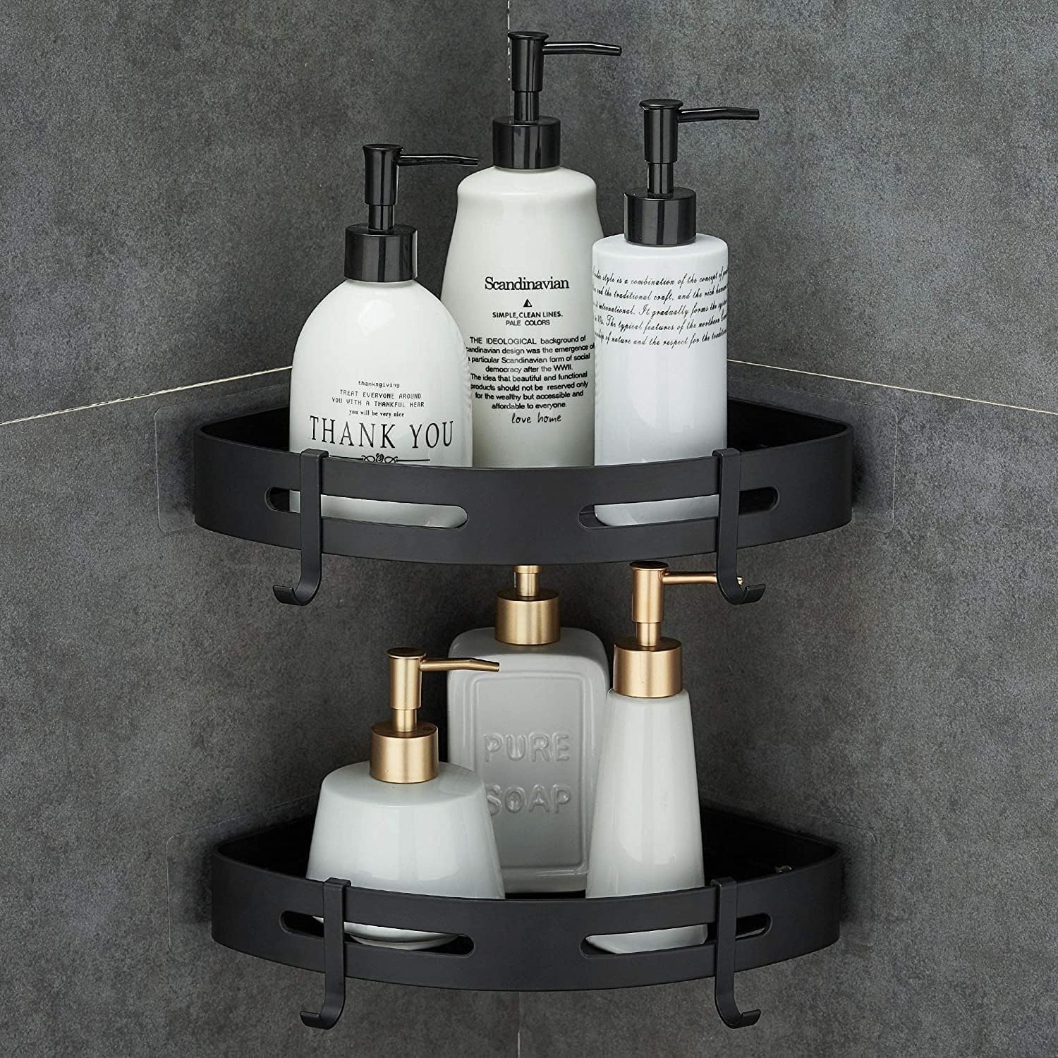 Space-Saving Corner Shelf for Bathroom & Kitchen - No Drill Wall Mount Aluminum Organizer Rack (Triangle Design, Pack of 1, Black) - Perfect for Small Bathrooms, Showers, Kitchen Storage & Clutter-Free Organization