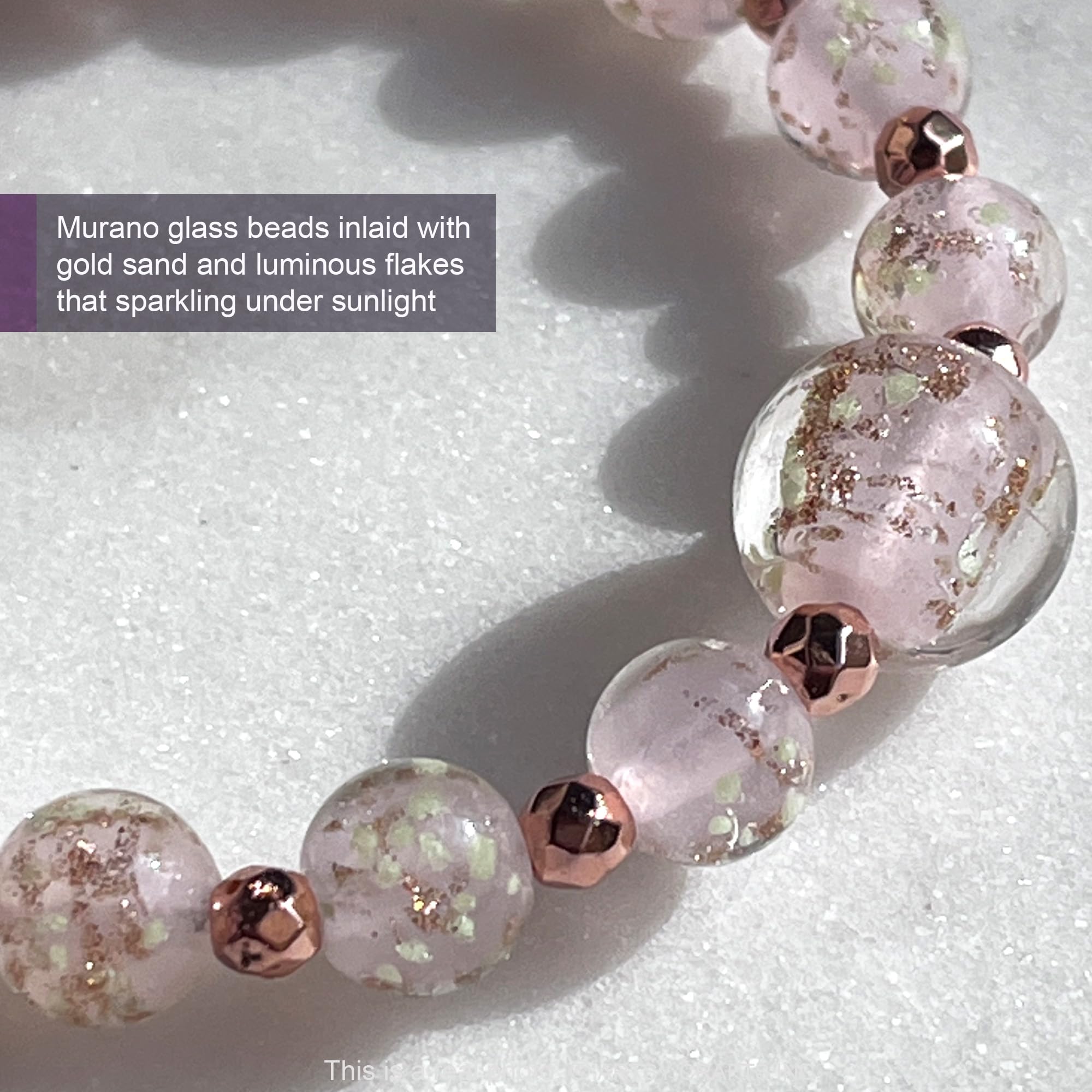 Glow in The Dark Firefly Beads Bracelet & Necklace Set - Murano Glass Beads Jewelry with Crystal Birthstones, Adjustable Slider Chain for Women & Teens - Perfect for Night Parties, Raves, and Festivals